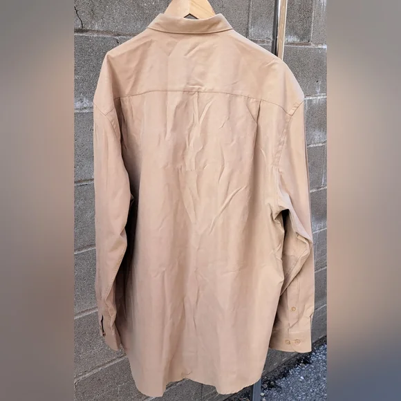 John Henry Men's Button Down Shirt Jacket Faux Suede vintage 90s Relaxed Fit XL - Picture 7 of 7